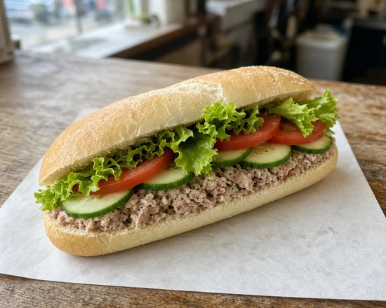 Albacore Tuna Sub with lettuce and tomato